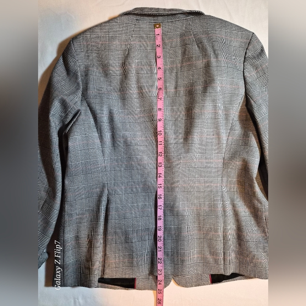 Talbots Petite 14P Hampshire Suit Set - Grey Glen Plaid with Red Windowpane - Picture 7 of 16